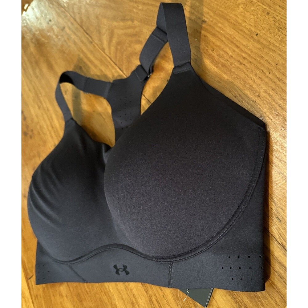 NEW UA Uplift High 38DD Fitted Racerback Workout Bra Black